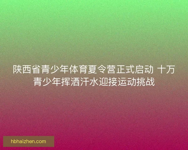 陕西省青少年体育夏令营正式启动 十万青少年挥洒汗水迎接运动挑战
