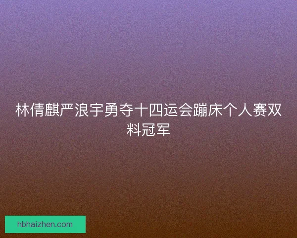 林倩麒严浪宇勇夺十四运会蹦床个人赛双料冠军